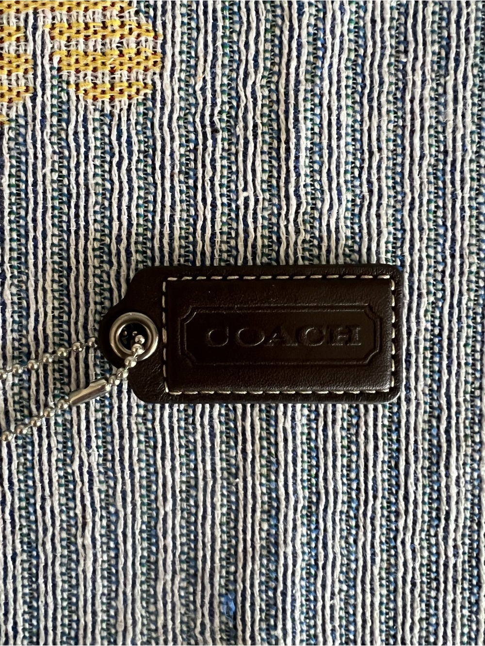 COACH Dark Brown Leather Hang Tag - Picture 1 of 2